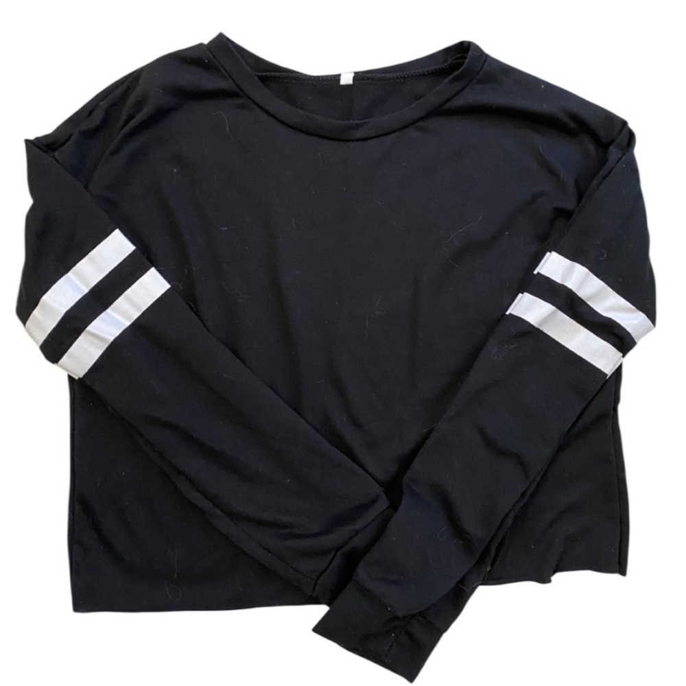 Private Label Black Long Sleeve Shirt - Baseball Too Cotton with White Stripes